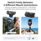 aMagisn 360-Degree Rotatable Magnetic Quick Release Mount For DJI Osmo 360/Action 5 Pro/4/3, For DJI Osmo 360/Action 5 Pro/4/3