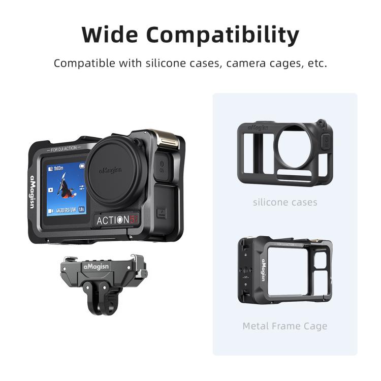 aMagisn 360-Degree Rotatable Magnetic Quick Release Mount For DJI Osmo 360/Action 5 Pro/4/3, For DJI Osmo 360/Action 5 Pro/4/3