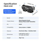 aMagisn 360-Degree Rotatable Magnetic Quick Release Mount For DJI Osmo Action 6/Nano, For DJI Osmo Action 6/Nano