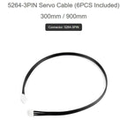 Waveshare 5264-3PIN Servo Cable Compatible With ST / SC / CF Series Servos, 6pcs 300mm, 6pcs 900mm, 3pcs 300mm + 3pcs 900mm