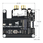 For Raspberry Pi 5 PCIe To M.2 HAT With I2S Audio Extension Supports NVMe Protocol Solid State Drive, Waveshare 34170