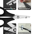 Stainless Steel Mini Fishing Line Cutter Loop-Opening Lure Pliers, Black