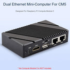 For Raspberry Pi CM5 Gigabit / 2.5G Dual Ethernet Mini-Computer Supports Dual RJ45 Ethernet Ports, 4K Display Output And Dual MIPI Interfaces, Waveshare 34180