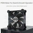 Waveshare 34398 USB 5V 120mm Quiet Cooling Fan, 3-Speed Adjustable, PWM Control, High Airflow, Anti-Vibration Design, Single, Double