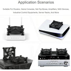 Waveshare 34398 USB 5V 120mm Quiet Cooling Fan, 3-Speed Adjustable, PWM Control, High Airflow, Anti-Vibration Design, Single, Double