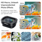 For DJI Osmo Pocket 4/3 Magnetic Optical Glass Lens Filter with Aluminum Alloy Frame, aMagisn Macro Lens 10X, aMagisn Wide Angle Lens 0.72X