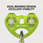 XINDA Double Trolley Pulley 5kN/5500lbs Heavy Duty Heart-Shaped Zip Line Pulley Tandem Pulley For Climbing, Rescue