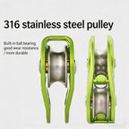 XINDA Double Trolley Pulley 5kN/5500lbs Heavy Duty Heart-Shaped Zip Line Pulley Tandem Pulley For Climbing, Rescue