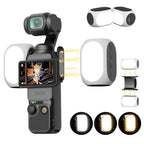 For DJI Osmo Pocket 4/3 Magnetic Fill Light 3 Color Modes Portable Rechargeable Vlog Video Light, 2pcs /Pack