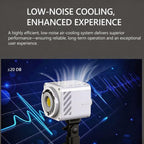 DENGWEI MT-80Bi 80W COB Video Light 2700K-6500K Bi-Color LED Continuous Output Lighting CRI 96+ Studio Light, EU Plug, US Plug, UK Plug