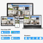 8CH Wireless NVR System For Security Cameras 5MP/3MP WiFi Network Video Recorder Support 2.5-Inch HDD & TF Card, US Plug, EU Plug, UK Plug