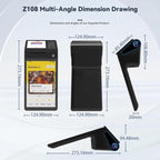 Z108 Android Handheld POS Cash Register, Dual-Screen Touch Scanning Payment Device For Supermarket & Restaurant, 2.6 inch EU Plug, 3.9 inch EU Plug