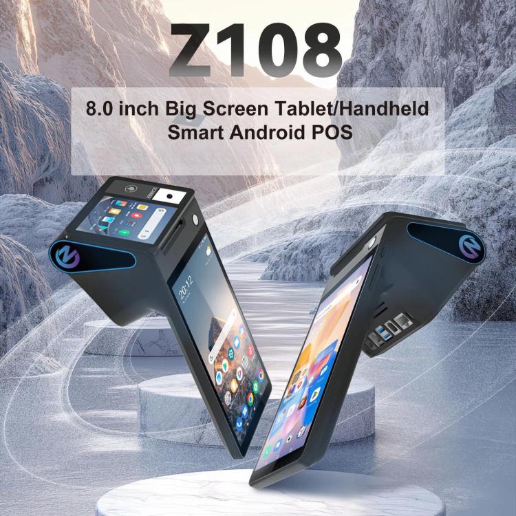 Z108 Android Handheld POS Cash Register, Dual-Screen Touch Scanning Payment Device For Supermarket & Restaurant, 2.6 inch EU Plug, 3.9 inch EU Plug