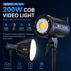 DENGWEI DW200D 200W COB LED Video Light Daylight Balanced Continuous Output Studio Lamp, EU Plug, US Plug, UK Plug