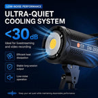 DENGWEI DW200D 200W COB LED Video Light Daylight Balanced Continuous Output Studio Lamp, EU Plug, US Plug, UK Plug