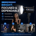 DENGWEI DW200D 200W COB LED Video Light Daylight Balanced Continuous Output Studio Lamp, EU Plug, US Plug, UK Plug