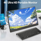 13.3 Inch 4K Portable Monitor Touchscreen UHD 3840x2160 External Screen With Full Lamination, USB-C HDMI Travel Monitor, 13.3 Inch 4K