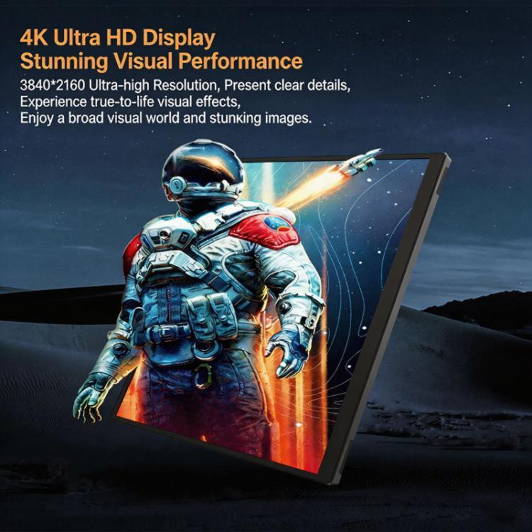 13.3 Inch 4K Portable Monitor Touchscreen UHD 3840x2160 External Screen With Full Lamination, USB-C HDMI Travel Monitor, 13.3 Inch 4K