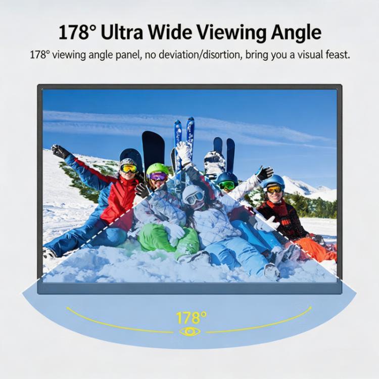 13.3 Inch 4K Portable Monitor Touchscreen UHD 3840x2160 External Screen With Full Lamination, USB-C HDMI Travel Monitor, 13.3 Inch 4K