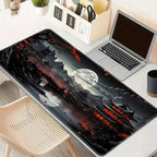 Stain-Resistant Ancient Landscape Mouse Pad, E-Sports Gaming Keyboard Desk Mat, 30 x 60 x 0.2cm, 30 x 60 x 0.3cm, 30 x 70 x 0.2cm, 30 x 70 x 0.3cm