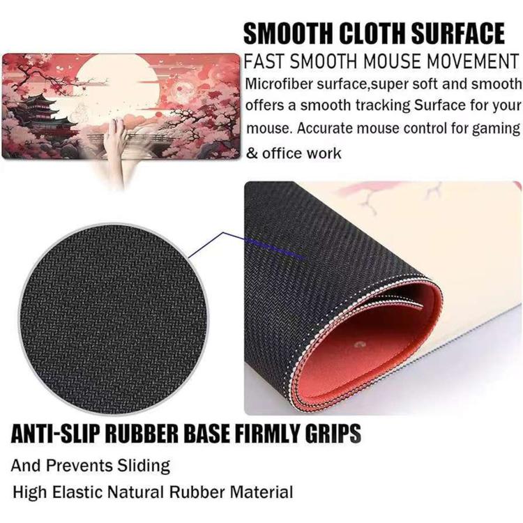 Stain-Resistant Ancient Landscape Mouse Pad, E-Sports Gaming Keyboard Desk Mat, 30 x 60 x 0.2cm, 30 x 60 x 0.3cm, 30 x 70 x 0.2cm, 30 x 70 x 0.3cm