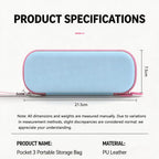 For DJI Osmo Pocket 3 Standalone & Essential Accessories Hard Carrying Case PU Leather Storage Bag with Wrist Strap
