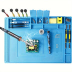 Magnetic Silicone Soldering Mat Heat Resistant Work Mat for Electronics Repair  17.7 x 11.8 Inch