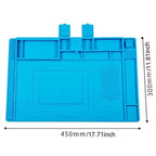 Magnetic Silicone Soldering Mat Heat Resistant Work Mat for Electronics Repair  17.7 x 11.8 Inch
