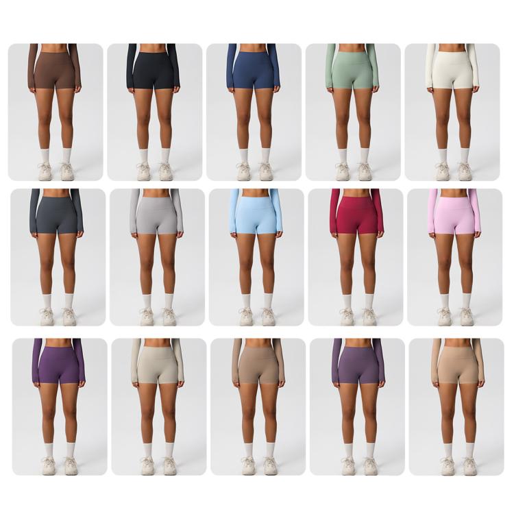 Double-Sided Brushed High-Waisted Tight-Fitting Fitness Yoga Shorts, S, M, L