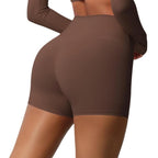 Double-Sided Brushed High-Waisted Tight-Fitting Fitness Yoga Shorts, XL