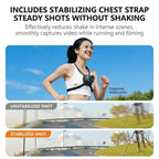 Neck Mount For Action Camera With 360-Degree Rotating Quick Release Base Air Cushion POV Necklace Holder With Anti-Shake Chest Strap