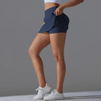 High-Waisted Form-Fitting Two-Piece Style Tennis Skirt With Back Pockets, S, M, L, XL