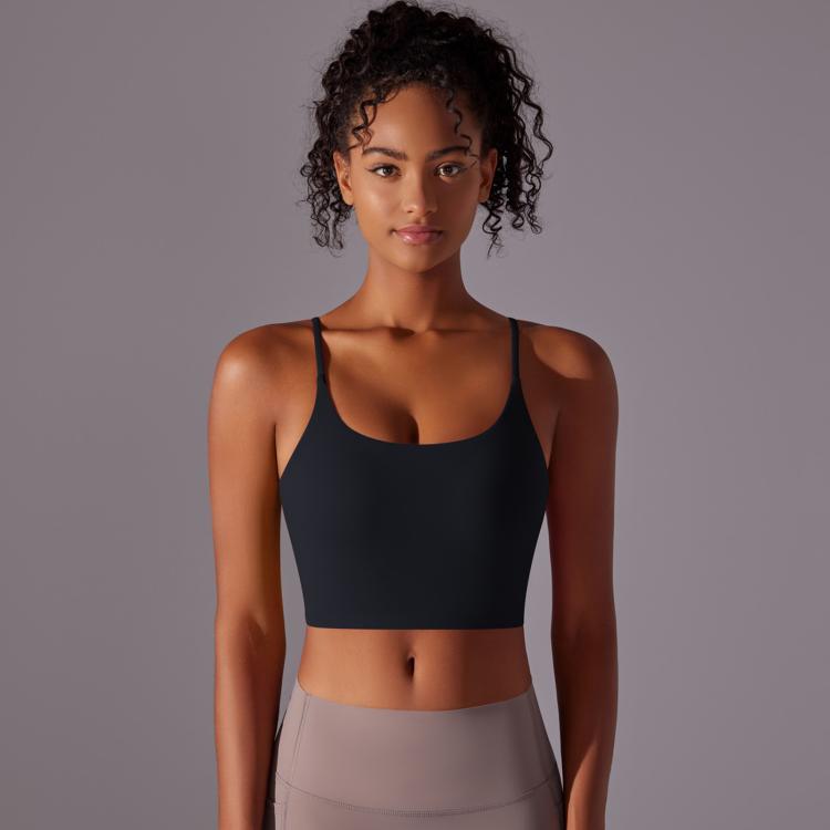 Nylon Semi-Fixed Cup High-Intensity Training Sports Bra/Fitness Vest, S, M, L, XL