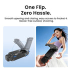 For DJI Osmo Pocket 4 aMagisn One-Piece Flip Protective Case Impact-Resistant ABS Hard Cover with Built-in Magnetic Filter Storage