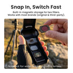 For DJI Osmo Pocket 4 aMagisn One-Piece Flip Protective Case Impact-Resistant ABS Hard Cover with Built-in Magnetic Filter Storage