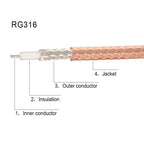 SMA Male To N Male RF Coaxial Antenna Extension Cable RG316 RF Adapter Cable, 0.1m, 0.15m, 0.3m, 1m, 2m, 3m, 5m