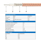TNC Male To N Female RG316 Coaxial Cable, 0.1m, 0.15m, 0.3m, 1m, 2m, 3m, 5m