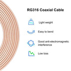 SMA Male To PL259 UHF Male RG316 RF Connection Cable, 0.1m, 0.15m, 0.3m, 1m, 2m, 3m, 5m