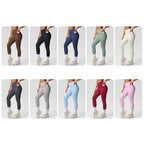 Double-Sided Brushed High-Waisted Stretchy Breathable Fitness Yoga Pants With Pockets, S, M, L, XL