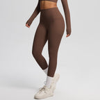 Double-Sided Brushed High-Waisted Stretchy Breathable Fitness Yoga Pants With Pockets, S, M, L, XL