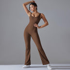 Long Yoga Backless Hip Lift Slimming Wide-leg Bodysuit, S, M, L, XL