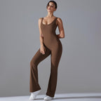 Long Yoga Backless Hip Lift Slimming Wide-leg Bodysuit, S, M, L, XL