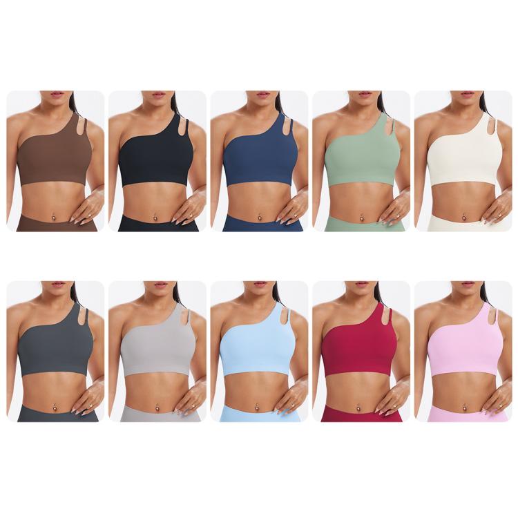 One-Shoulder Backless Sports Bra For Running Fitness And Yoga, S, M, L, XL