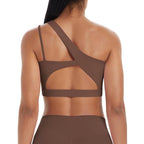 One-Shoulder Backless Sports Bra For Running Fitness And Yoga, S, M, L, XL
