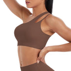 One-Shoulder Backless Sports Bra For Running Fitness And Yoga, S, M, L, XL