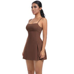 Outdoor Golf Anti-exposure Leggings/Sports Dress With Bra Pads, S, M, L, XL