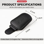 Nappa Leather Car Sunglasses Holder for Sun Visor Universal Magnetic Eyeglass Hanger Clip, Interior Organizer Accessory