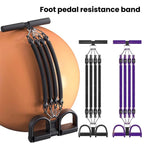 Multifunctional Sit-Up Assist Foot Pedal Resistance Band, Shoulder Opening & Back Shaping Shoulder Trainer, Black 2 Tubes, Black 3 Tubes, Black 4 Tubes, Purple 2 Tubes, Purple 3 Tubes, Purple 4 Tubes