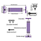 Multifunctional Sit-Up Assist Foot Pedal Resistance Band, Shoulder Opening & Back Shaping Shoulder Trainer, Black 2 Tubes, Black 3 Tubes, Black 4 Tubes, Purple 2 Tubes, Purple 3 Tubes, Purple 4 Tubes