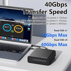 Blueendless USB4 NVMe M.2 SSD Enclosure, 40Gbps 4-Bay External Solid State Drive Case, Support Soft RAID 0/1/5, 32TB Capacity, US Plug, EU Plug, UK Plug, AU Plug